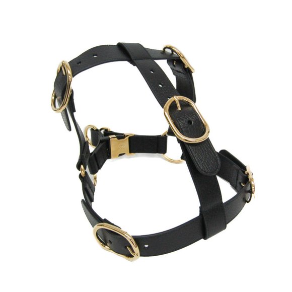 Gucci Interlocking G Pet Harness Large Size 695253 Dog Harness Leather Black - Picture 1 of 9